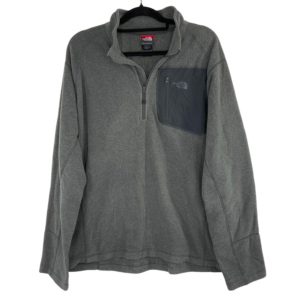 The North‎ Face Men's XL Polartec Classic Fleece Pullover Gray Quarter Zip